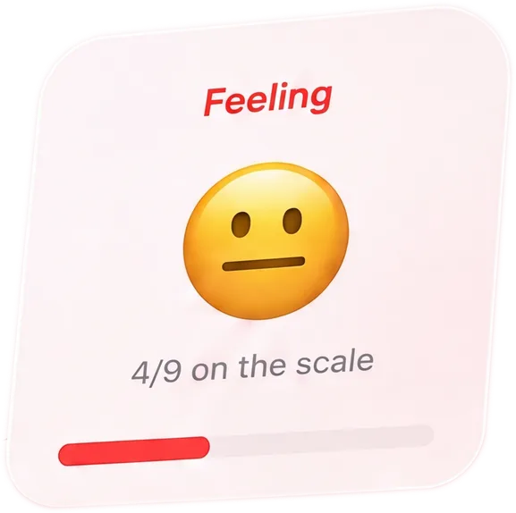 BaeMax feeling scale with five selectable mood levels